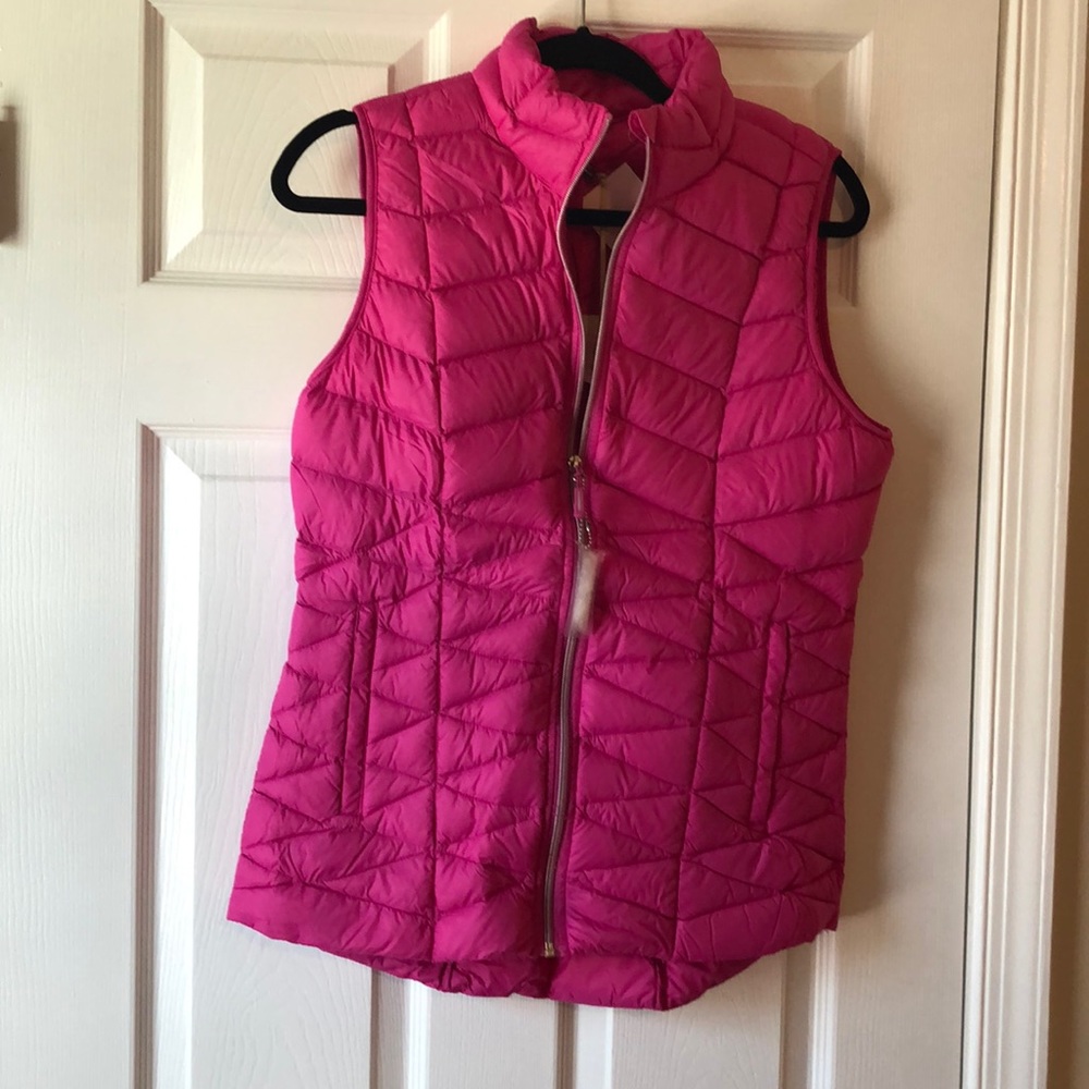 Pink puffer vest
